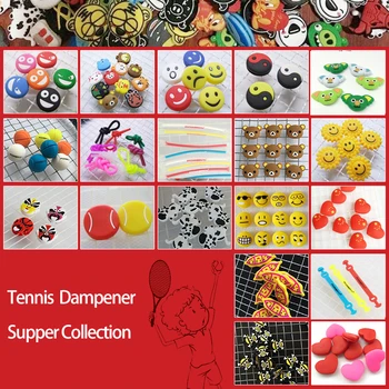 

Powerti 100 pcs/lot Hot All Kinds of Tennis Racket Vibration Damper Anti- Shock Funy Cute Dampener for Tennis Racquet