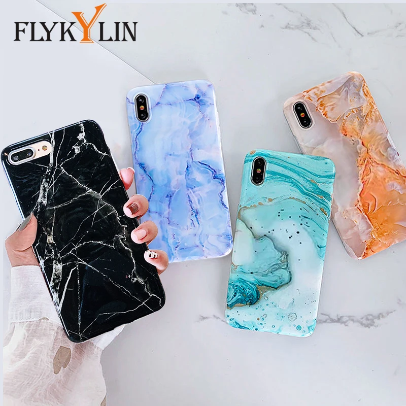 

FLYKYLIN Marble Case For Huawei Nova 5 4e 3 3i 3e P20 Lite P30 Pro Back Cover on Mate 20 Smooth Soft IMD Silicone Phone Coque
