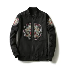 2017 new style Men’s fashion leisure jacket overcoat Men high quality trench coat Printing embroidered jackets Free shipping