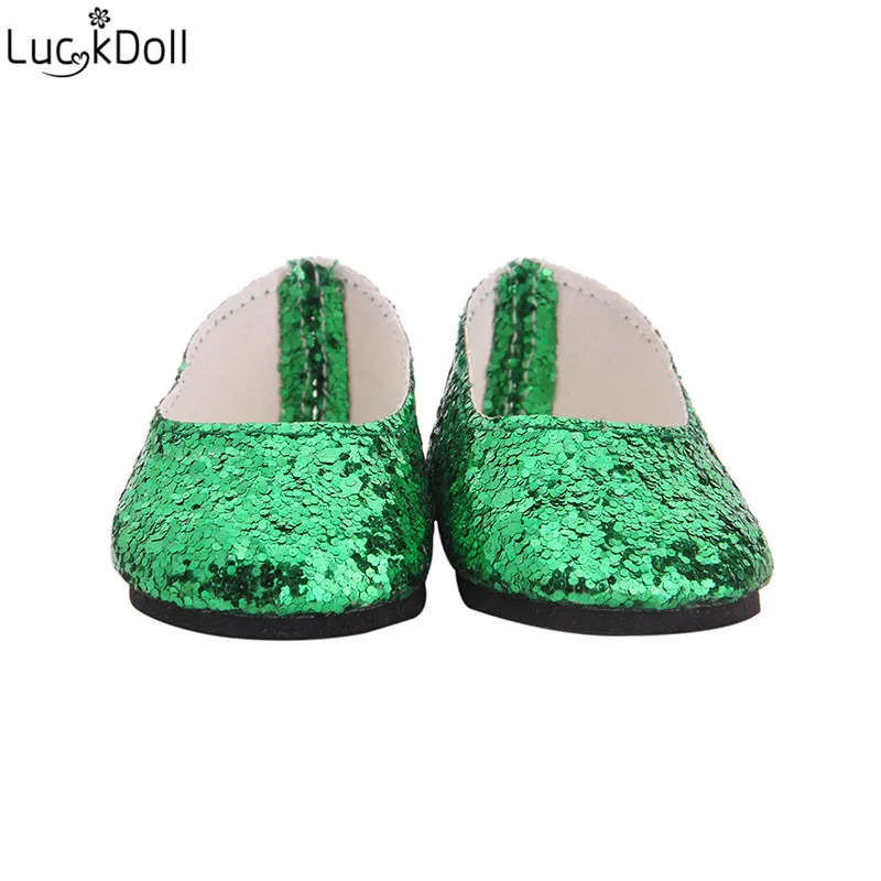 Luckdoll Красивая 18 дюймов американская Кукла Блестки туфли кукольные аксессуары мини обувь детская лучший подарок n1564-n1673