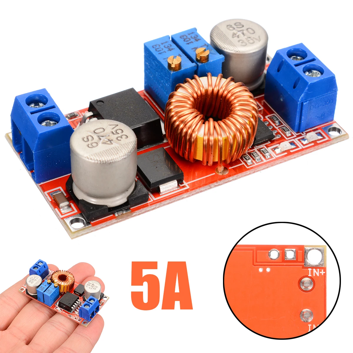 Efficient Adjustable 5A DC-DC Buck Module Constant Current Voltage