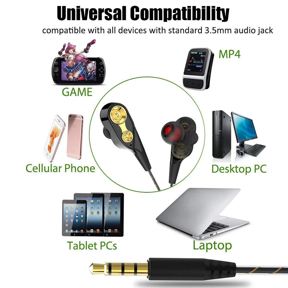 PTM T22 двойной привод наушники спортивные наушники супер бас звук гарнитура для телефона samsung iPhone Xiaomi auriculares MP3