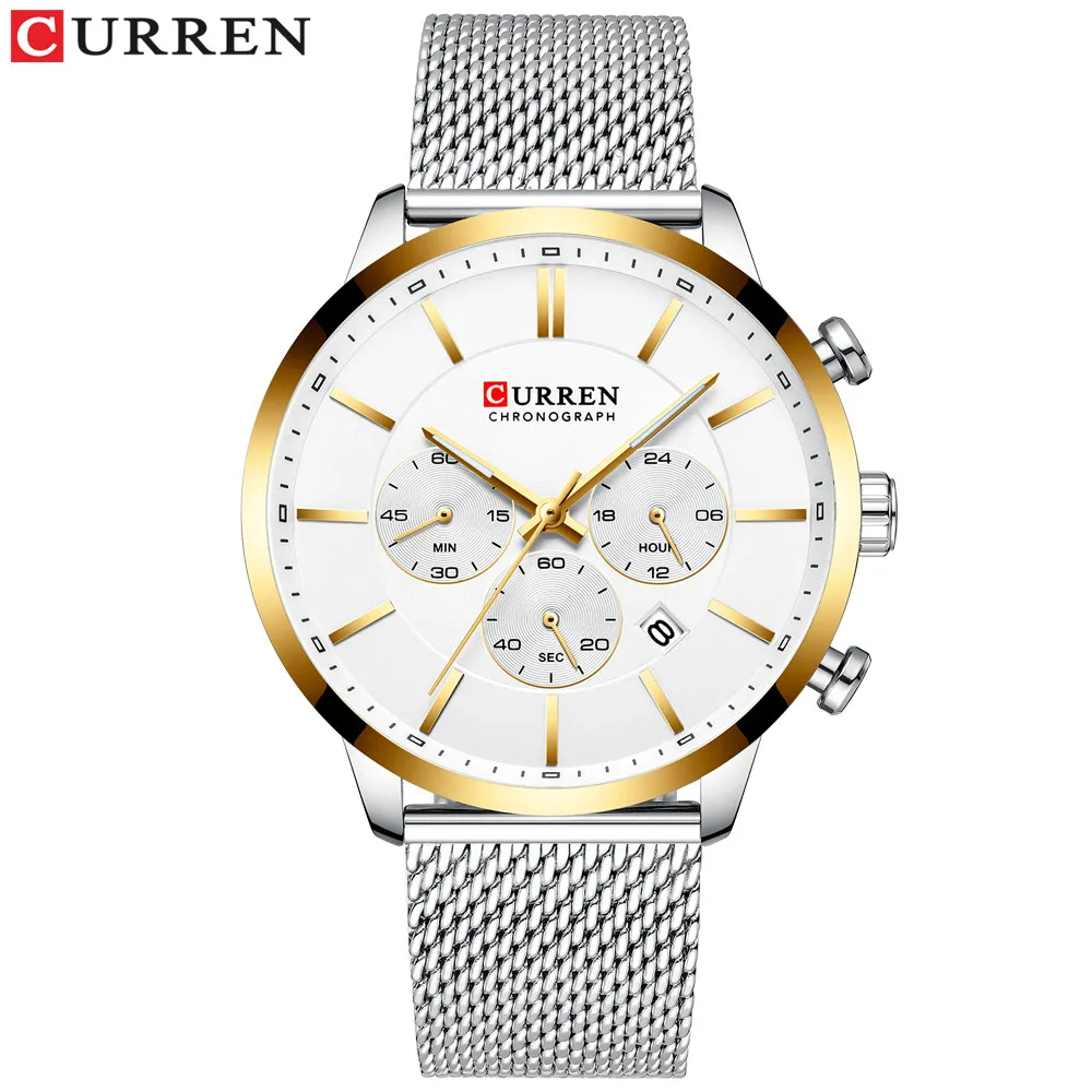 CURREN Men Clock Famous Brand Full Steel Sliver Mens Analog Quartz Wristwatch Male Hour Zegarek Meski Reloj Hombre XFCS 2019 New CURREN Men Clock Famous Brand Full Steel Sliver Mens Analog Quartz Wristwatch Male Hour Zegarek Meski Reloj Hombre XFCS 2019 New