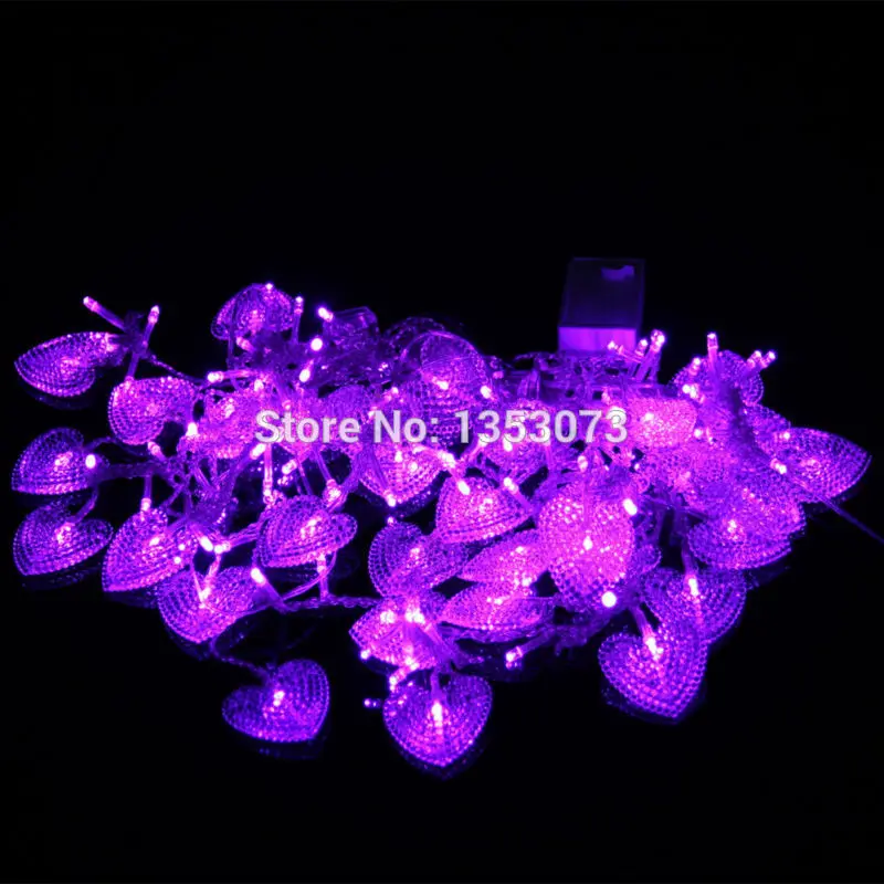 Heart Shape 128 Hearts Multicolor LED String Holiday Light Christmas Wedding Decoration Curtain lights 5