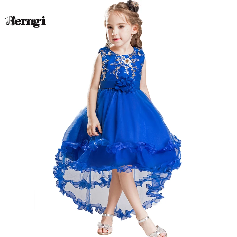 Из США; кружевное пышное белое платье с цветочным узором для маленьких девочек; свадебные вечерние платья для первого причастия для девочек - Цвет: E1