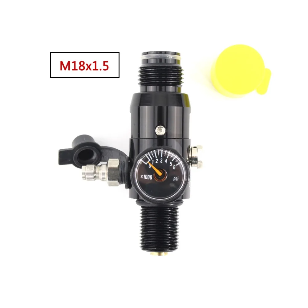 

PCP Paintball Airforce HPA Cylinder Regulator M18x1.5 CF Tank Valve 850psi 1500psi 1800psi 2200psi Output 4500psi Inlet Pressure