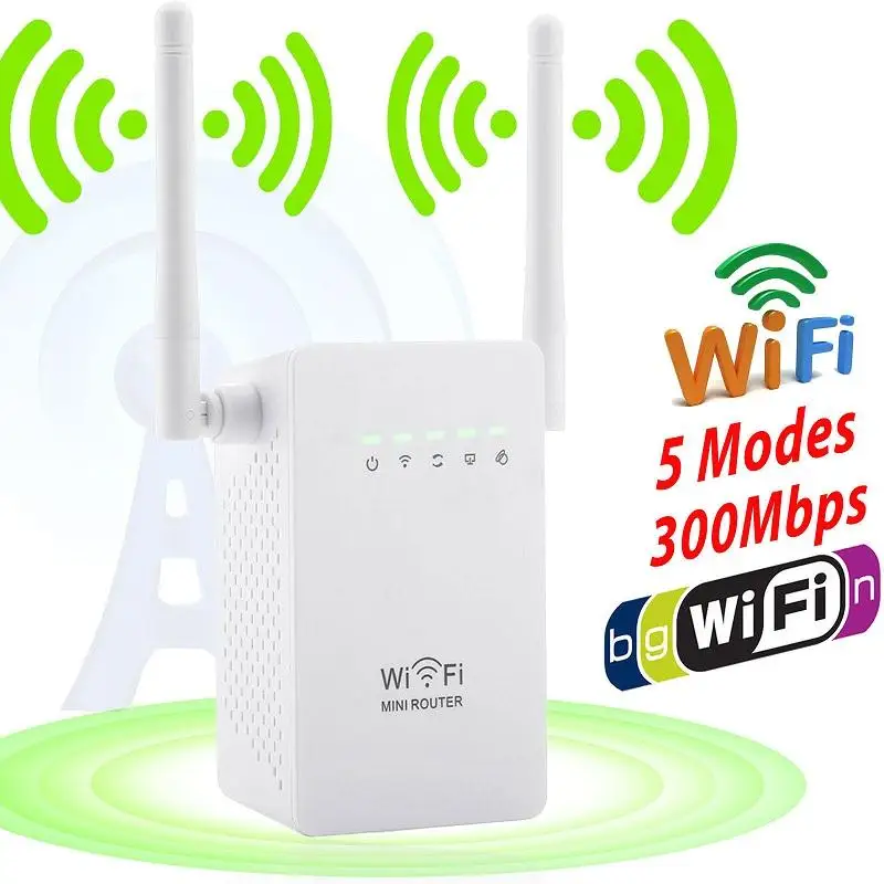 Amzdeal 300 Мбит/с беспроводной Extender Wi Fi усилитель сигнала сети маршрутизатор ЕС Plug белый AP клиент ретрансляторы WISP режим работы