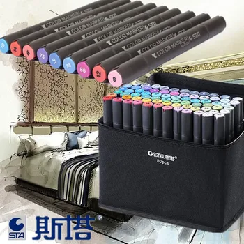 

40/60/80Color Dual Head Art Marker Set Alcohol Sketch Markers Pen for Artist Drawing Manga Design Art Supplier