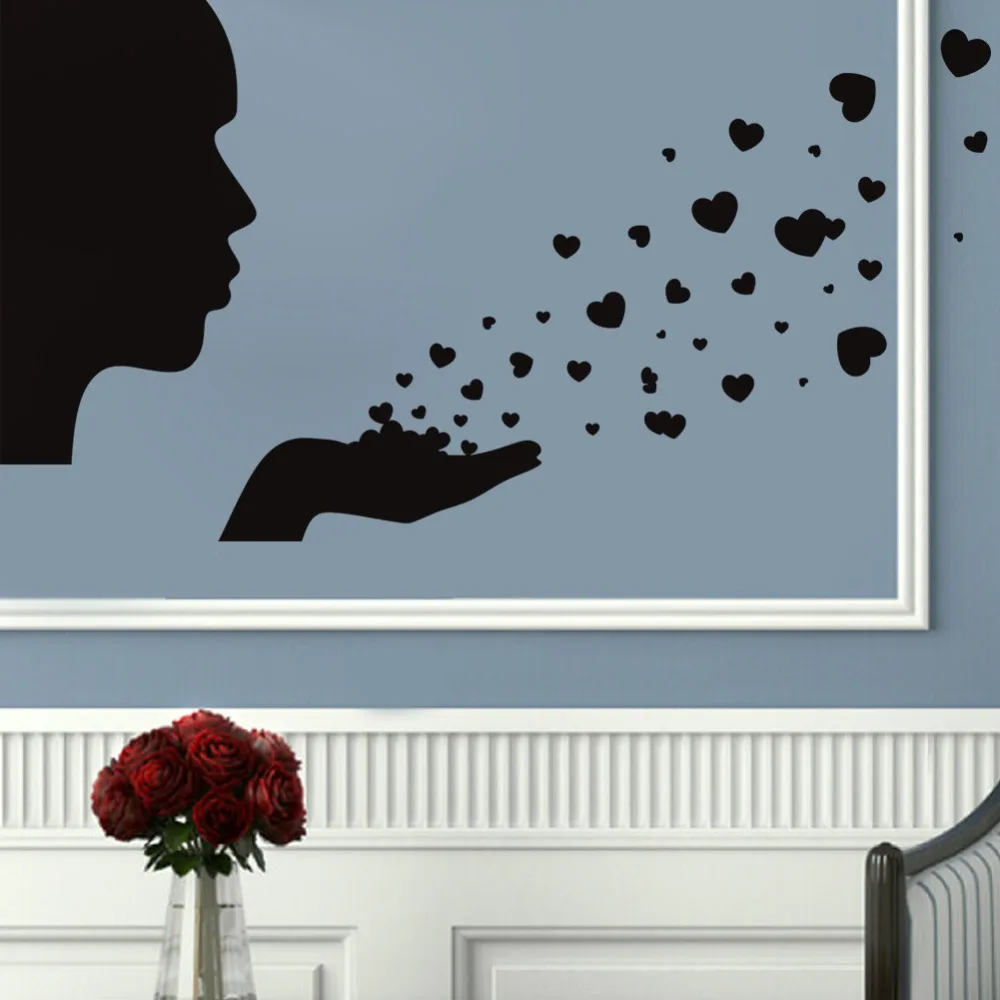 Характер "Сердце" 2015 Новый Гостиная фон съемные Водонепроницаемый винил украшения плакат стикер