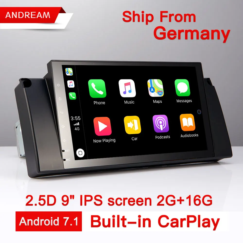 

Android 7.1 Quad Core 2G RAM 16G ROM 2.5D IPS Screen Car DVD Player Stereo Navigation For BMW E39 E53 Bulit-in Carplay