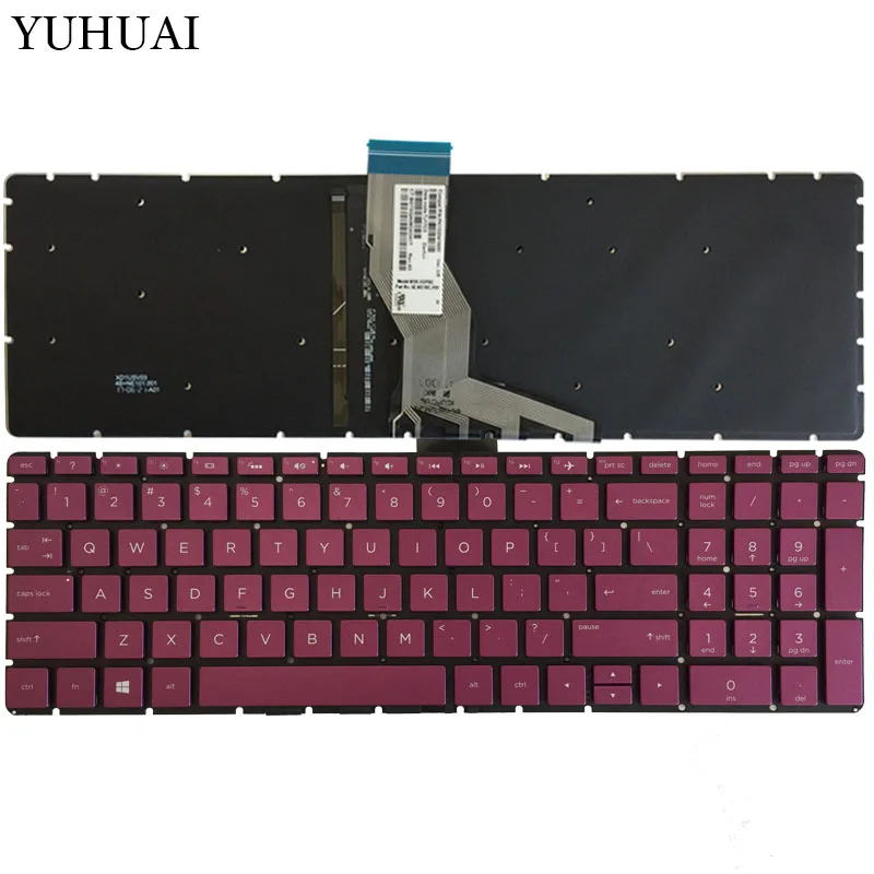 

US laptop keyboard for HP 15-BS 250 G6 255 G6 256 G6(only keyboard) Fuchsia English keyboard with Backlit