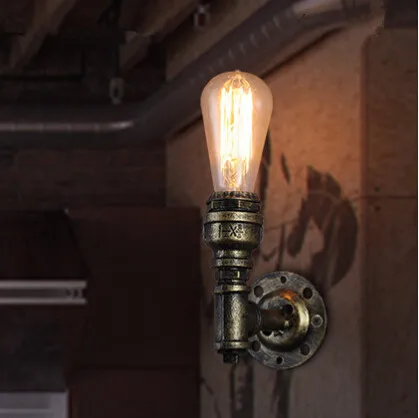 

Simple Loft Style Edison Vintage Industrial Wall Light Iron Water Pipe Wall Lamp Fixtures Home Lightings Bar Lamparas De Pared