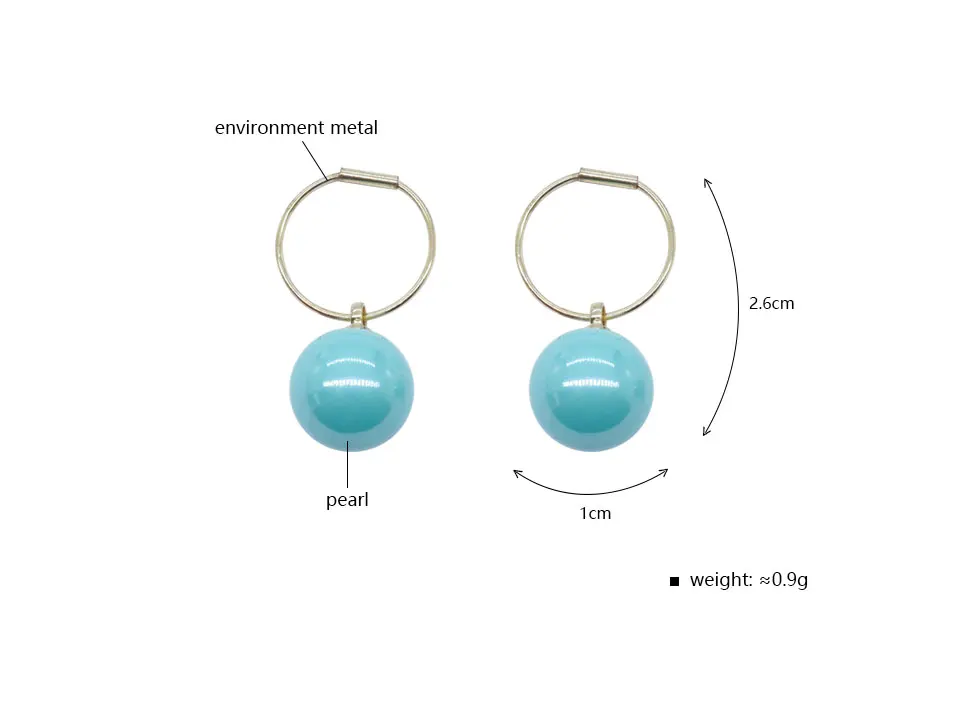 Carvejewl маленькие серьги-кольца простые синие круглый жемчужные серьги для женщин ювелирные изделия подарок для девочек милые новые модные корейские серьги