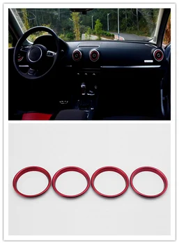 

For Audi Q2 2017 2018 Stainless Steel Interior Air Condition Vent Outlet Decoration Ring Cover Trim 4pcs Car Styling Accessories