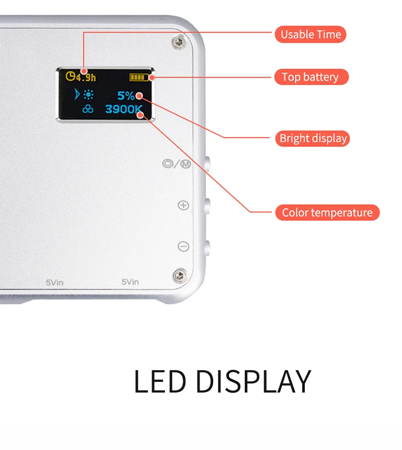 recarregável LED Fill Light, Display LCD para Canon, Sony, Nikon, DV