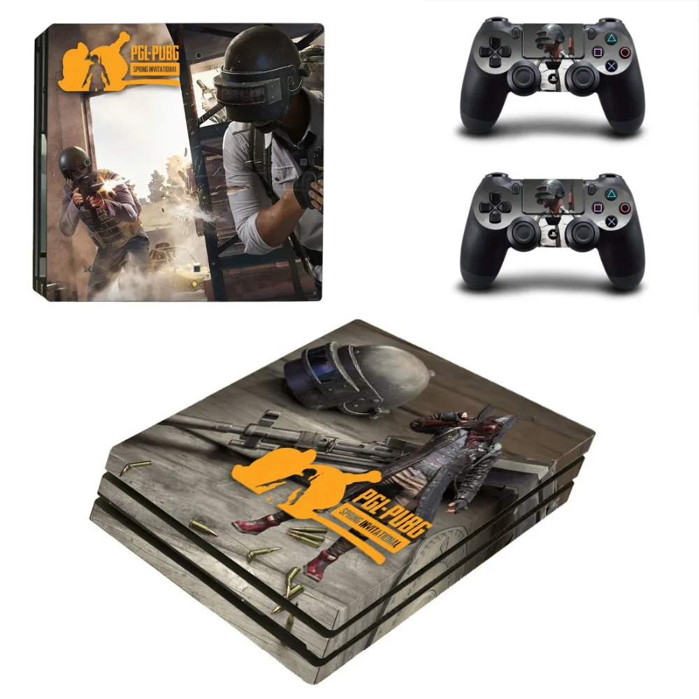 PUGB PS4 про кожу виниловая наклейка, стикер для sony Playstation 4 консоли и 2 контроллеры PS4 про кожу Стикеры