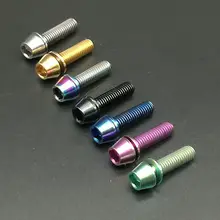 6 шт. титановые Ti M5x18mm шестигранные конические болты с шайбой винт для руля велосипеда