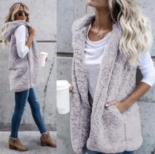 Goedkoop Vrouwen Vest Hooded Losse Slanke Jas Dikker Jas Warm Uitloper Solid Warme Herfst Winter Kleding Vesten Overjas Maat S XL