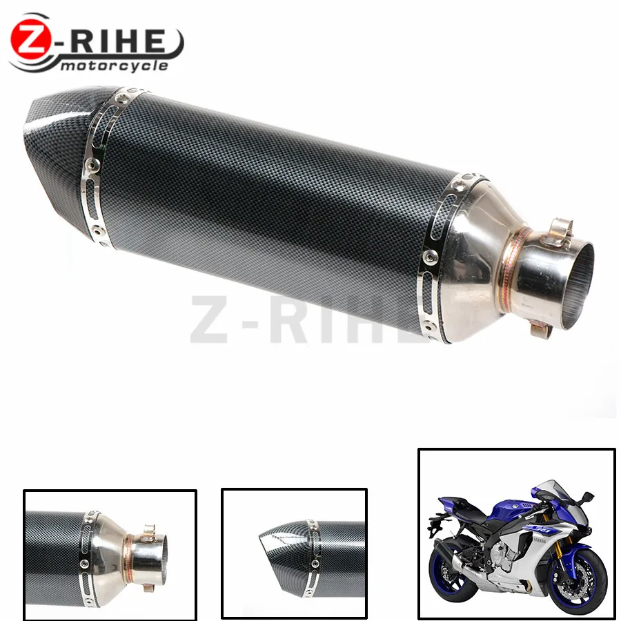 Motorcycle parts Exhaust Universal Stainless Steel Motorbike Exhaust Pipe For yamaha CBR250 CB400 YZF R1 R6 Z750 MT07 MT09 z1000