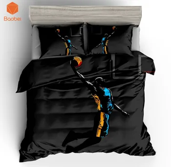 

3Pcs Printed Play Basketball Bedding Set Soft Polyester Twin Full King Queen Duvet Cover with pillowcases Quilt Cover SJ208