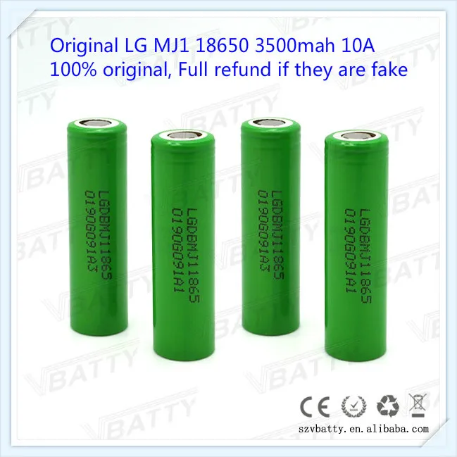 Для LG MJ1 18650 3500mah 10A 3,7 V перезаряжаемый литий-ионный аккумулятор с плоским верхом(1 шт