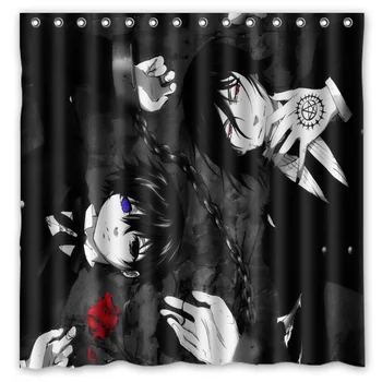 

2016 Hot Sale!Anime Black Butler Background Waterproof Polyester Shower&Bath Curtain( 180X180CM)