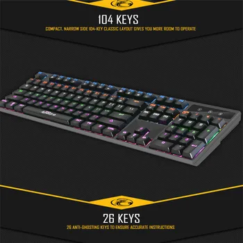 

IMICE MK-X70 Mechanical Keyboard PC Wired Notebook Universal Color Hat Backlight USB Wired Keyboard 104 keys 40AP18