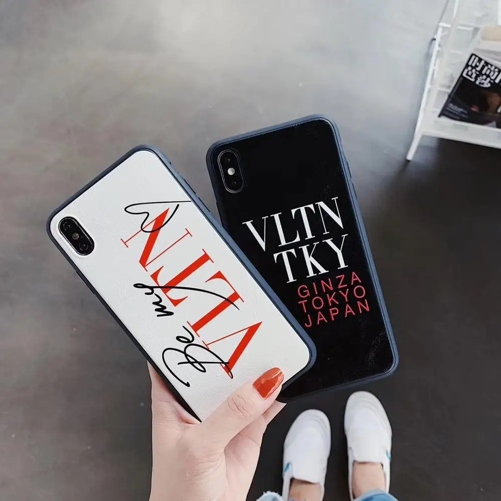 

street fashion trend VLTN phone cover for iphone 6 6s 7 8 Plus fundas 6splus for iphone XS XR XSMAX for X silicone cases luxury