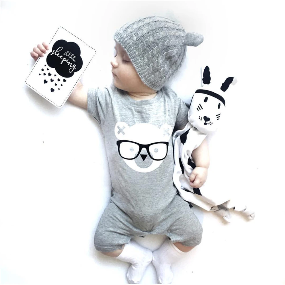 

Summer fashion baby rompers unisex cotton panda printed short sleeve newborn baby clothes kids jumpsuit Infant clothing