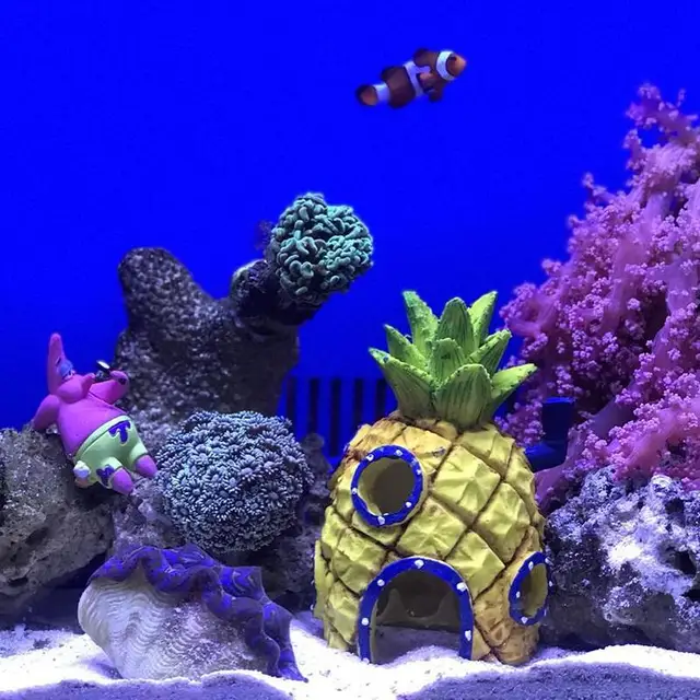 Resin Aquarium Spongebob Decoration Pineapple House Fish Tank