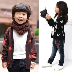

Kid Baby Star Pattern Knit Coat Boy Girl Black Coffee Casual Cardigan 1-6Y New