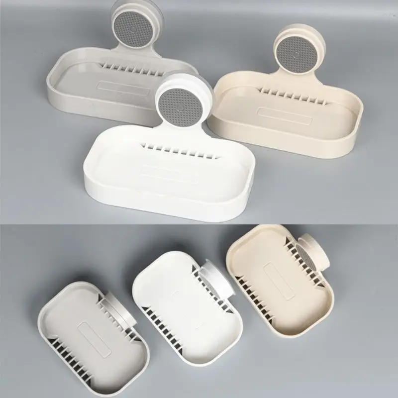 

Punch-free Wall-type Soap Box Practical DIY Plastic Shelves Boxes Strong Sucker Holder Container Bathroom Accessories