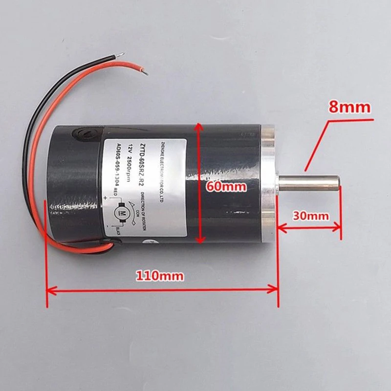 

DC 12V 60W Permanent Magnet DC Motor 2500RPM High Speed Carbon Brush Motor DC High Torque Electric Tool