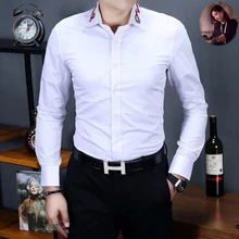 DUYOU Мужская однотонная Повседневная рубашка мужская брендовая одежда рубашка с длинными рукавами Мужская рубашка наивысшего качества из чистого хлопка плюс размер DY2127