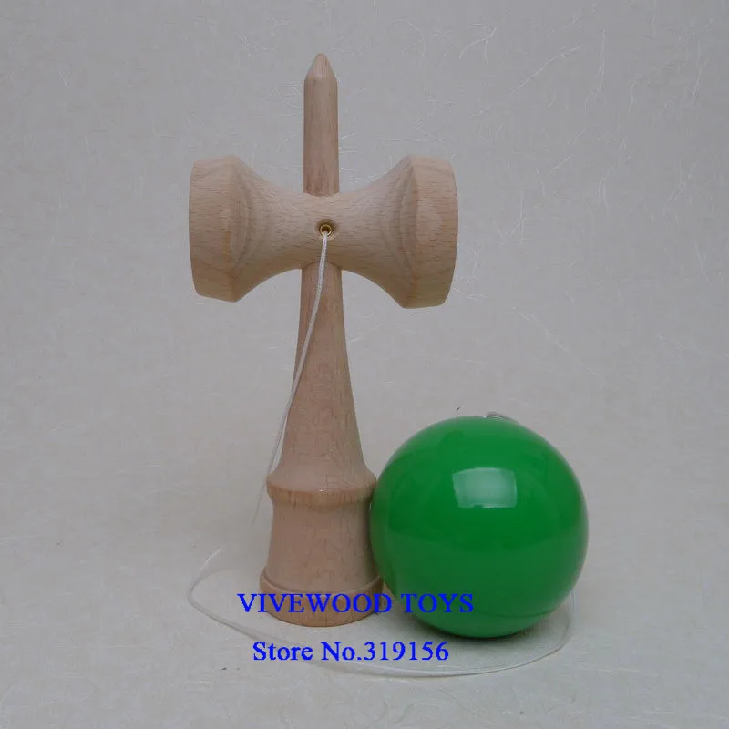 Глянцевая Kendama с полиуретановым покрытием краски, традиционный Kendama, стандартный 18 см, 10 цветов на выбор, Классический PU Kendama, дешевле Kendama - Цвет: Green PU Kendama