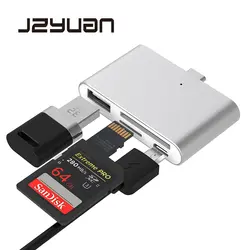 JZYuan 4 в 1 USB C концентратор с 2 TF слот для SD карты USB 2,0 концентратора OTG Card Reader USB 3,0 хаб для мобильного телефона MacBook Pro Тип C концентратора