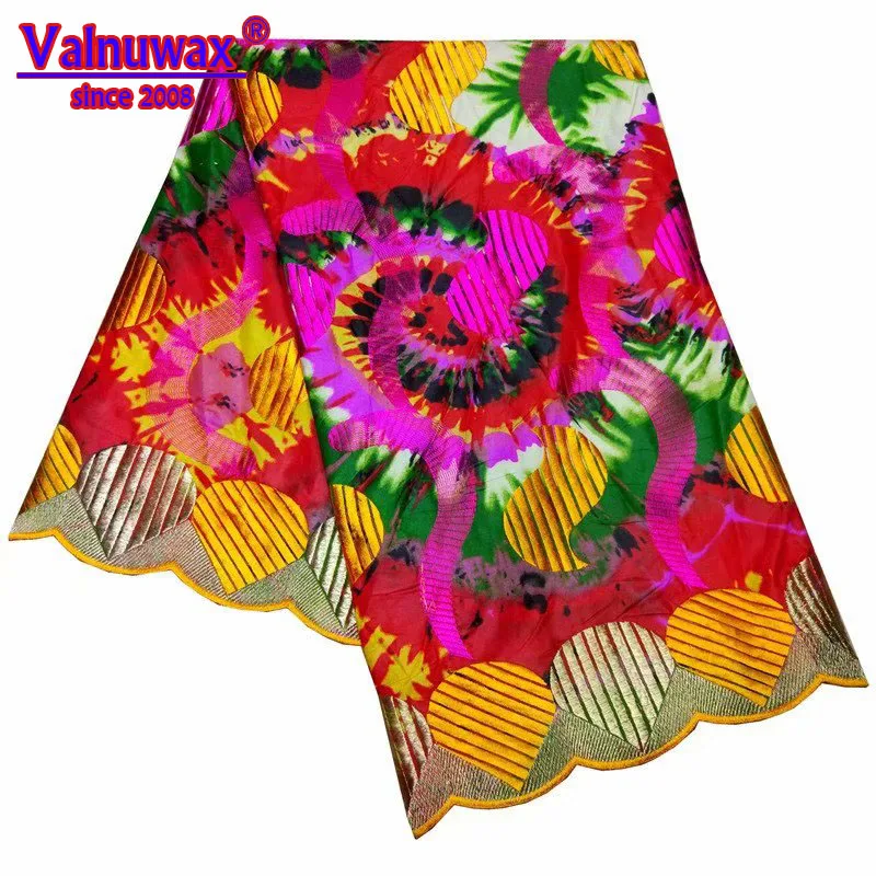 

2019 African Ankara Lace Fabrc Colorful 6Yards India Bazin Riche Getzner Lace Fabric For Women Wedding Party Dress