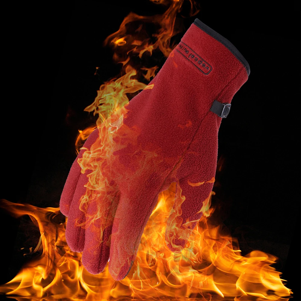 

Winter Fleece Touch Screen Bike Gloves Windstopper Guante Hiking Driving Dog Walking Riding gloves for Men Women