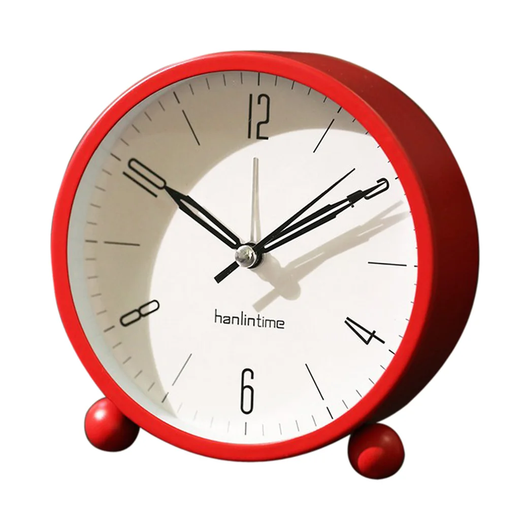 2pcs 4'' Round Silent No Ticking Desk Bedside Travel Alarm Clock with Backlight and Loud Alarm Analog Clock for Bedrooms