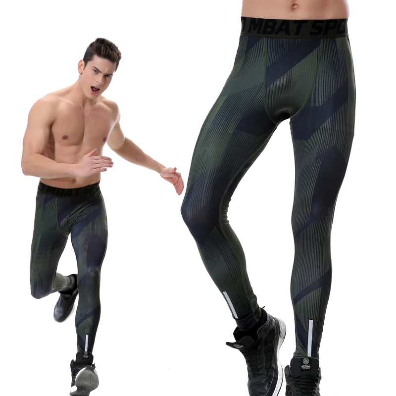 Gym Leggings Men High Waist Camouflage Men Compression Sports Tights