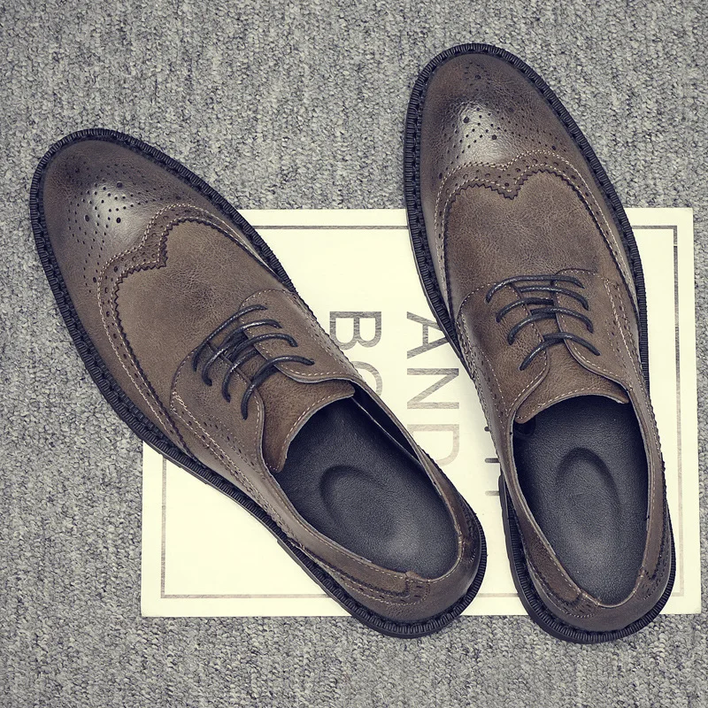 Новые мужские туфли Bullock дышащие больших размеров кожаная мужская обувь модельные туфли Zapatos De Hombre мужские кожаные туфли