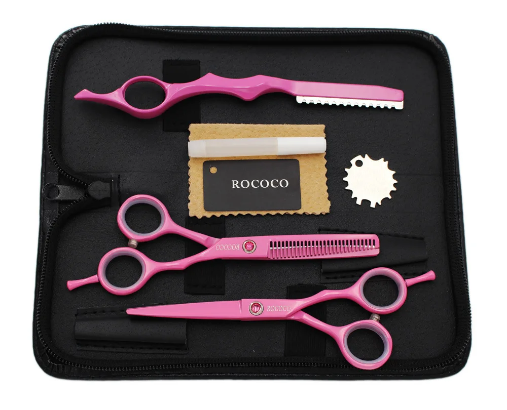Профессиональные ножницы для волос 5,5 дюймов розовый узор Парикмахерская Салон Tesoura истончение ножницы для резки Инструмент