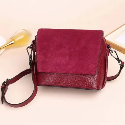

2018 novelty female small geunine leather bag women spring summer cowhide messenger bag girl Nubuck Leather crossbody bag