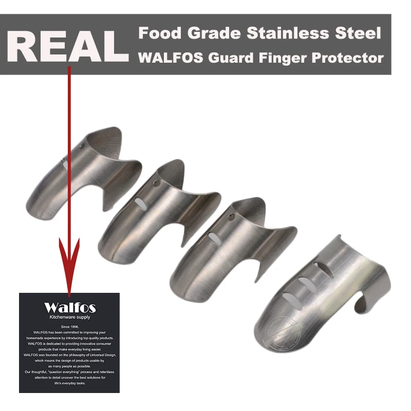 WALFOS 4 шт./компл. регулируемый палец из нержавеющей стали, защита для рук, нож, ломтик, Безопасный ломтик, инструменты для приготовления пищи