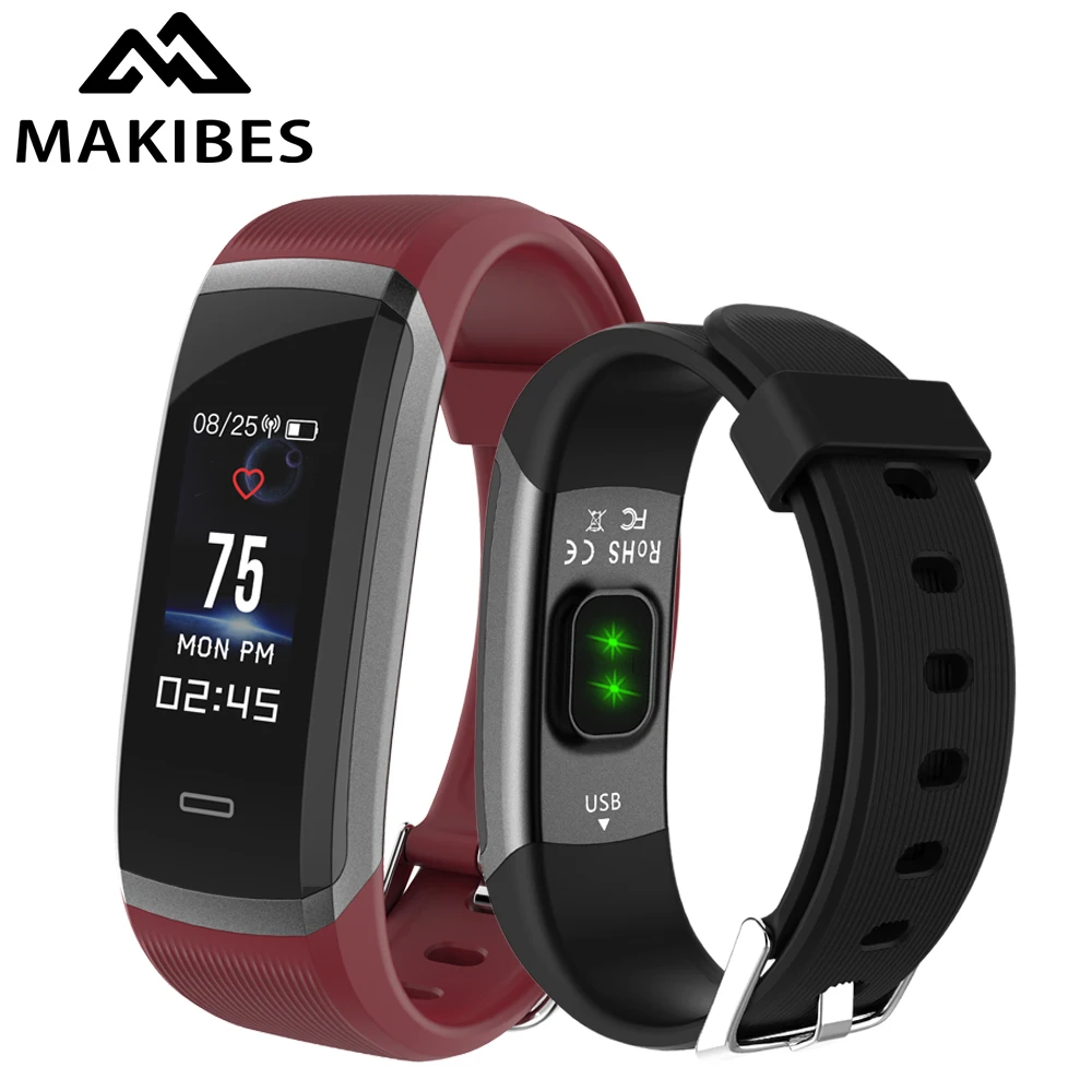 

Makibes HR3 Wristband Bluetooth 4.0 Color Screen Bracelet Continuous Heart Rate Monitor Health Fitness Tracker Smart Band