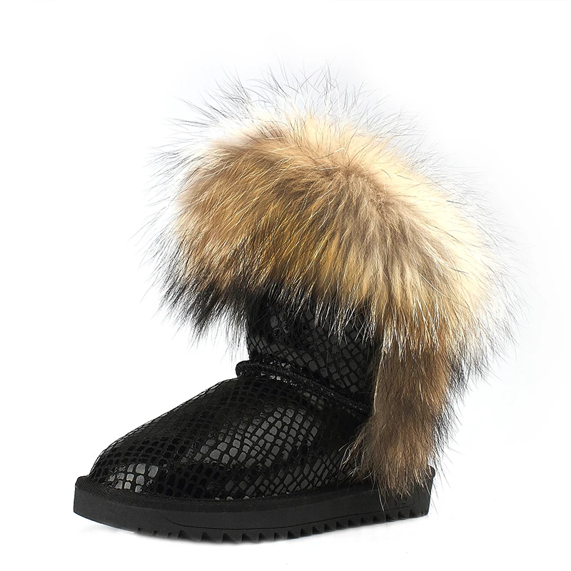 Г. Зимние сапоги из натуральной кожи с натуральным мехом енота теплая обувь ботильоны зимние женские ботинки