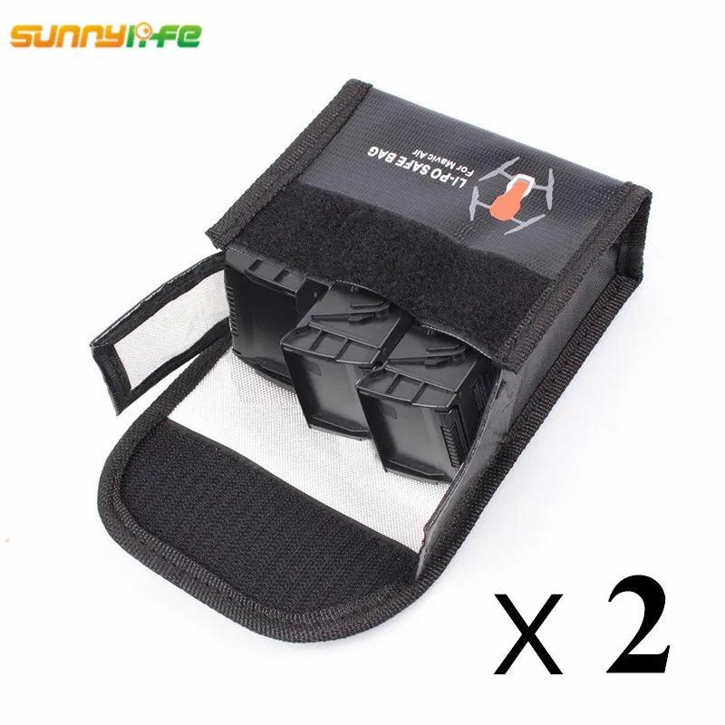 Sunnylife Mavic Air сумка безопасный противопожарные 3 шт. Lipo батареи коробка для хранения