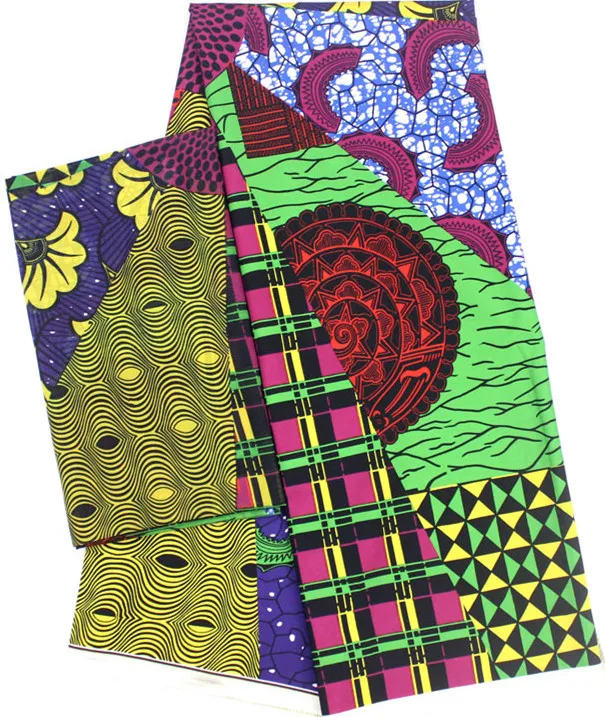 Высококачественная Анкара ткань Африканская восковая печать ткань нигерийский воск для платья 2+ 4 ярдов шелковая шифоновая ткань африканская ткань B2-C10