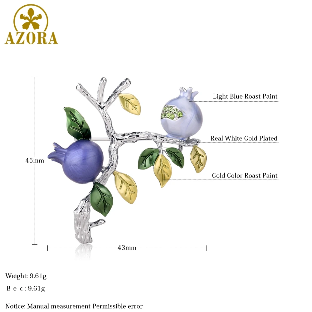 Азора жареная краска Гранатовое дерево брошь с кристаллом бижутерия одежда аксессуары ювелирные броши для свадьбы TP0088