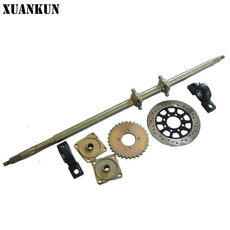 

XUANKUN Self-Made Four-Wheel Karting Accessories Rear Axle Rear Suspension Length 1 m 04 Rear Axle Flange Thick 30MM